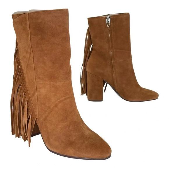 Dolce Vita Rhoda Tan Suede Tasseled Womens Ankle Boots Size 6M - Picture 13 of 16